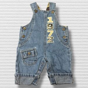 Faded Glory Baby Denim Overalls 0-3M 1972 Patch Y2K Early 2000s Retro Jean